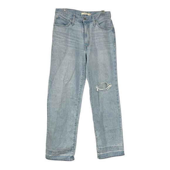 Levis Womens Y2K Style Mid Rise 94s Baggy Wide Leg Jeans Sz 29 Lightwash Skater - Picture 14 of 15